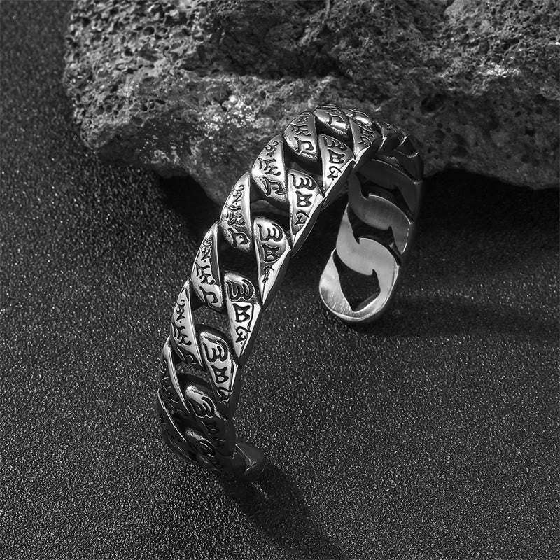 Buddha Stones Tibetisches Om Mani Padme Hum Mantra Titanstahl Peace Cuf Armreif