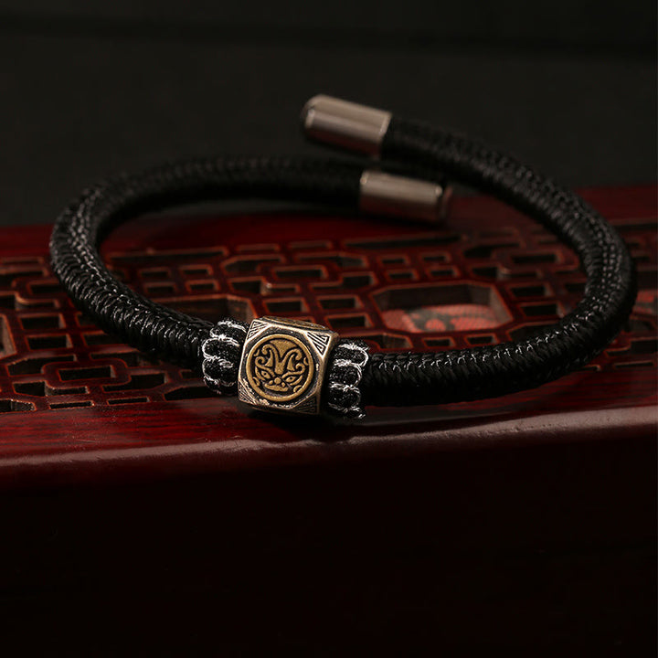 Buddha Stones 925 Sterling Silber Perfect Knot King Kong Knot Faith Strength Armband