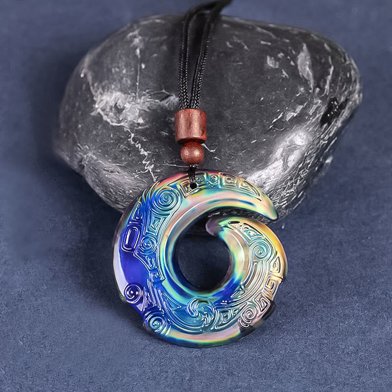 Farbwechselndes Glück verbessert das Designmuster Liuli-Kristall-Halskettenanhänger