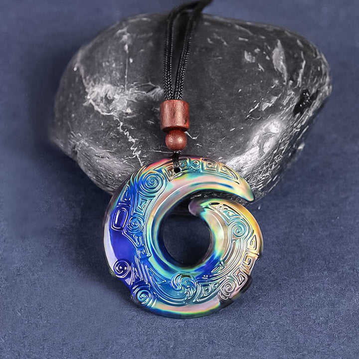 Farbwechselndes Glück verbessert das Designmuster Liuli-Kristall-Halskettenanhänger