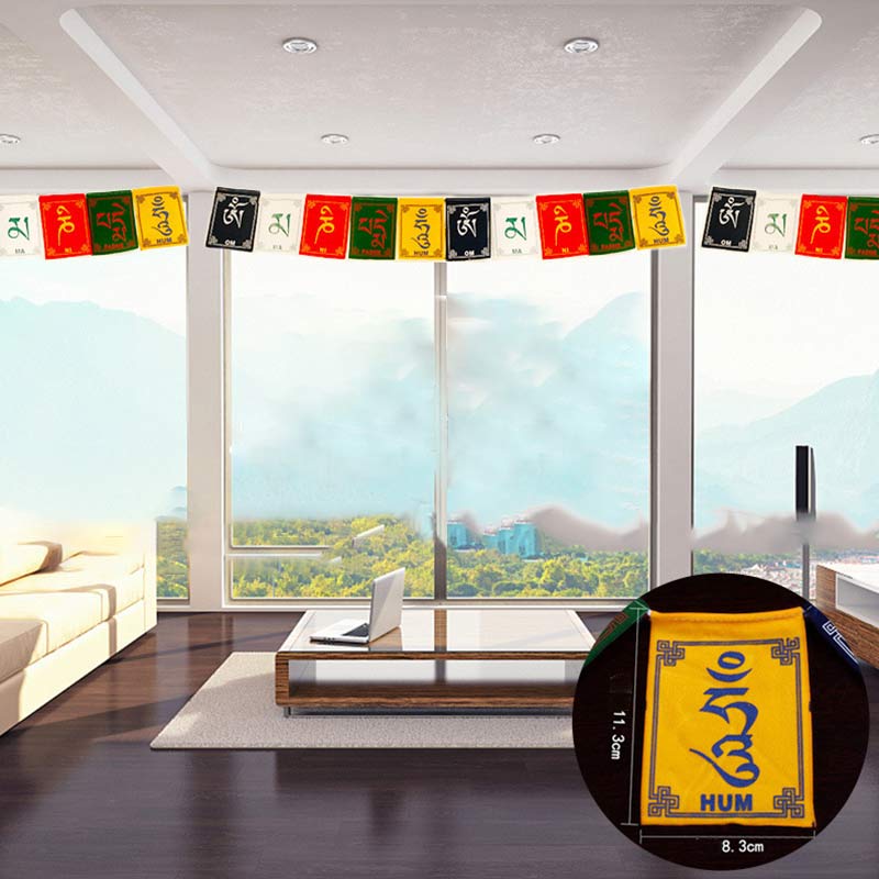 Tibetischer Segen Windpferd Om Mani Padme Hum Outdoor Auto Gebetsfahne Dekoration