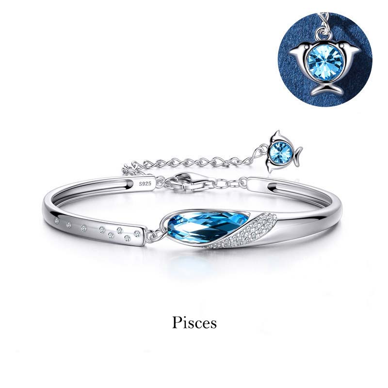 Buddha Stones 925 versilbertes Kupfer 12 Sternzeichen-Charm-Armband