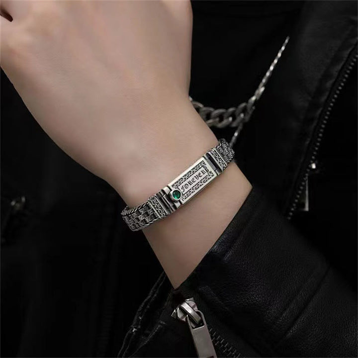 Buddha Stones, tibetisches Om Mani Padme Hum Tang-Dynastie-Blumendesign, Kupfer-Friedenskettenarmband