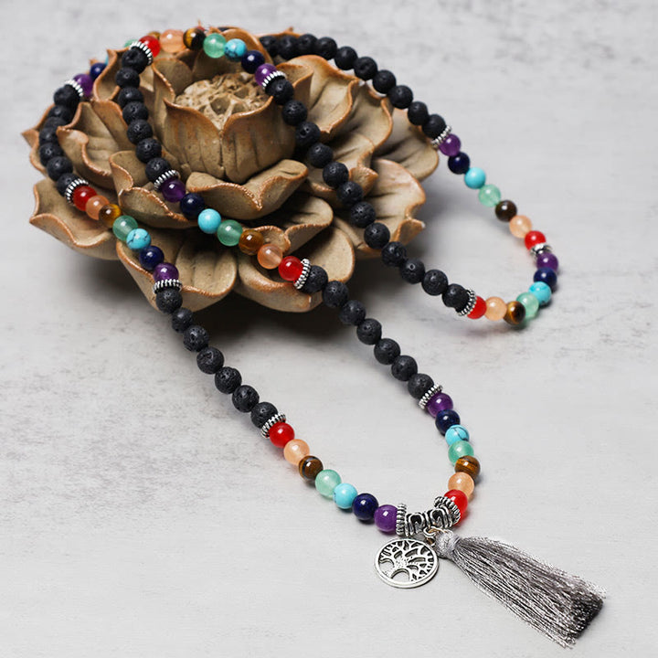 Buddha Stones, Heilkristall, Mala-Gebetsperlen, 108 Meditation, Heilung, mehrschichtiges Armband, Halskette