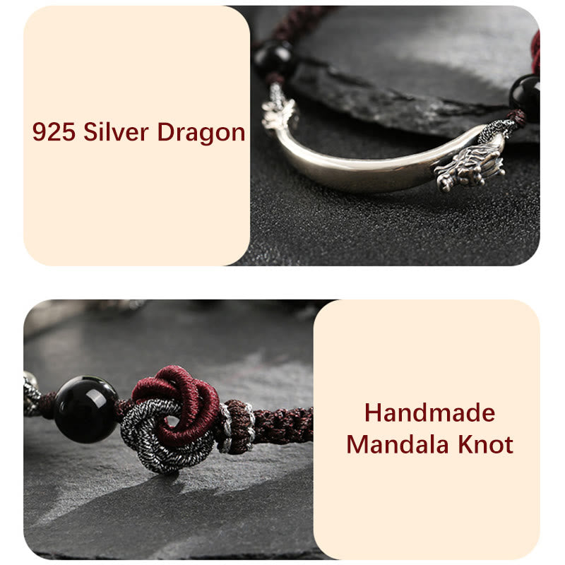 Handgefertigtes geflochtenes Armband aus 925er-Sterlingsilber mit Buddha Stonesn