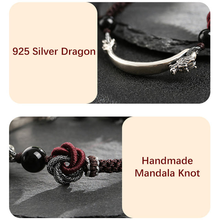 Handgefertigtes geflochtenes Armband aus 925er-Sterlingsilber mit Buddha Stonesn