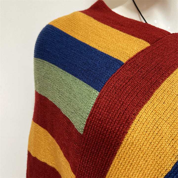 Buddha Stones, tibetanisches, bunt gestreiftes Design, Schal, Quasten, Pullover, Winter, gemütlicher Reiseschal, Wickeltuch