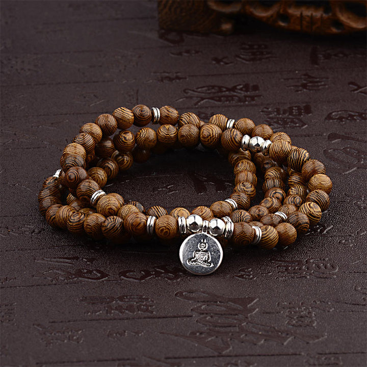 Buddha Stones, tibetisches Blitzschlag-Holzarmband, Lotus-Buddha-Mala