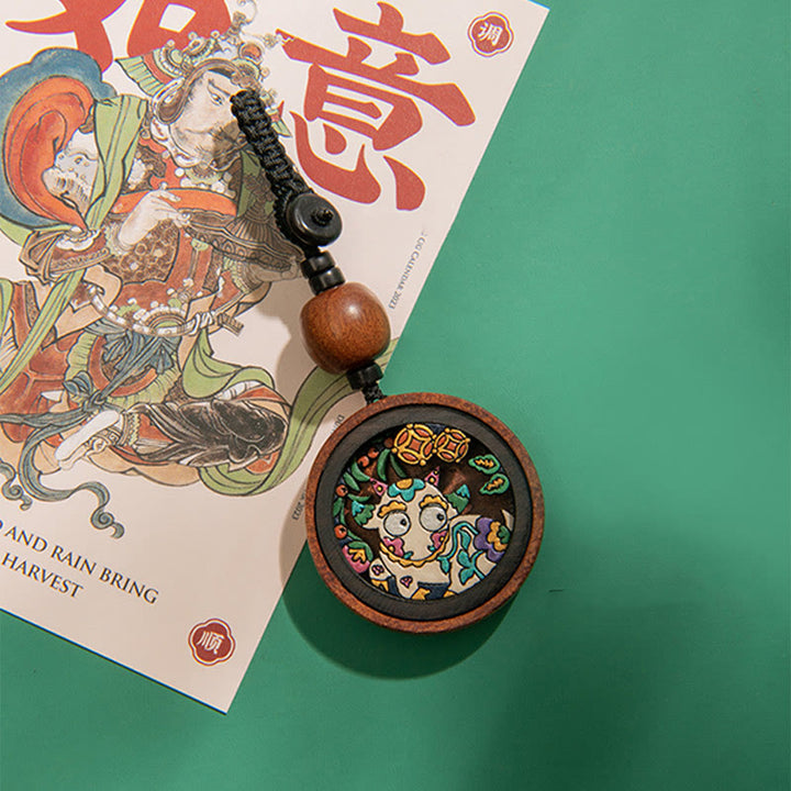 ❗❗❗Ein Flash-Sale – Buddha Stones, Jahr des Drachen, handbemalter chinesischer Sternzeichen-Schlüsselanhänger aus Palisander, geschnitzt, ruhig