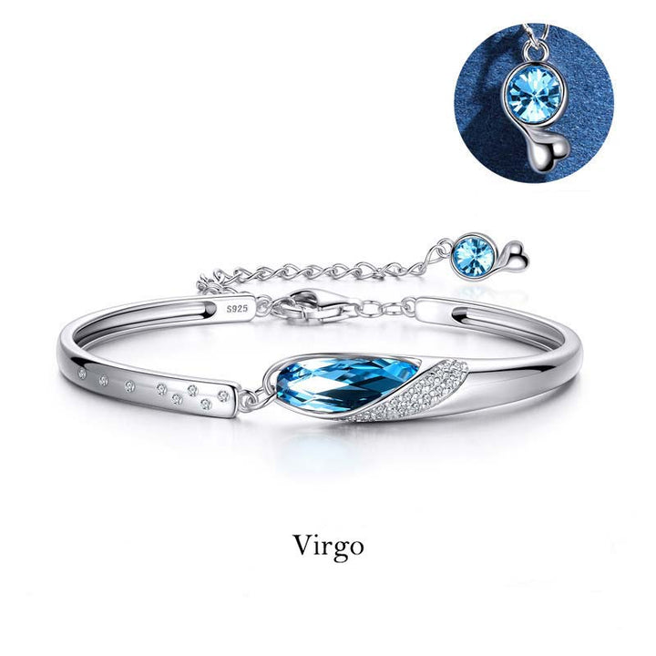 Buddha Stones 925 versilbertes Kupfer 12 Sternzeichen-Charm-Armband