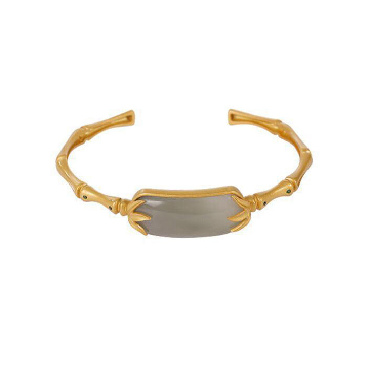 Buddha Stones 925 Sterling Silber Weiß Jade Glücksarmband Verstellbarer Armreif