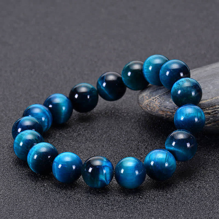 Buddha Stones Blaues Tiger-Augenschutz-Armband