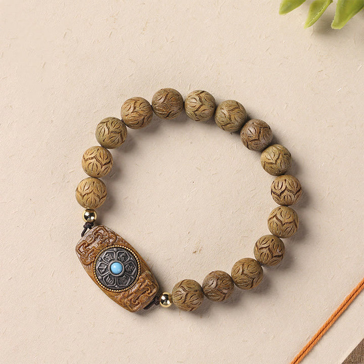 Buddha Stones, grünes Sandelholz, Ebenholz, Sandelholz, Om Mani Padme Hum, beruhigendes Armband