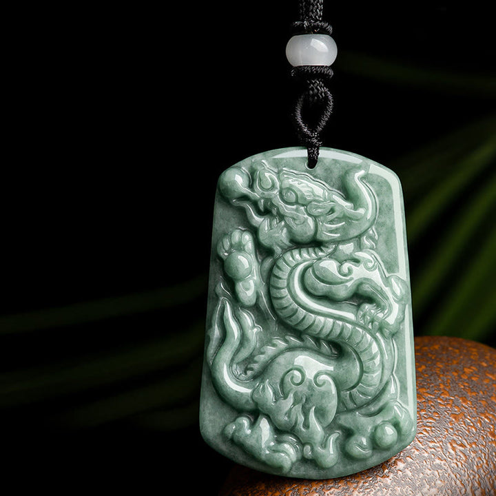Buddha Stones, Jahr des Drachen, chinesisches Sternzeichen, Drache, Jade, Erfolg, Amulett, Halskettenanhänger