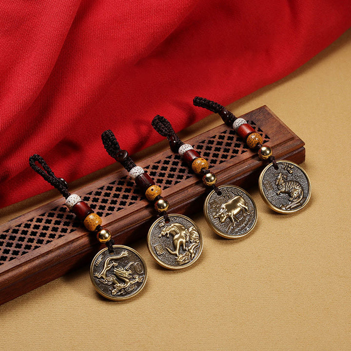 Chinesischer Sternzeichen-Kupfer-Glücks-Schlüsselanhänger als Dekoration