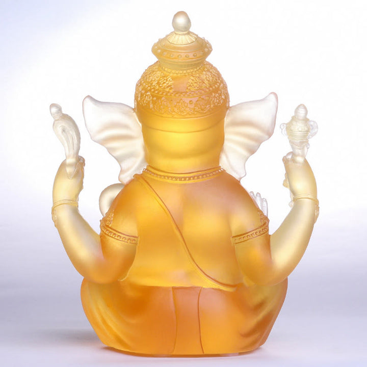 Buddha Stones, handgefertigt, Ganesh Ganpati, Elefantenfigur, Liuli-Kristallkunststück, Schutzstatue, Heimdekoration