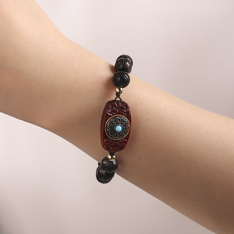 Buddha Stones, grünes Sandelholz, Ebenholz, Sandelholz, Om Mani Padme Hum, beruhigendes Armband