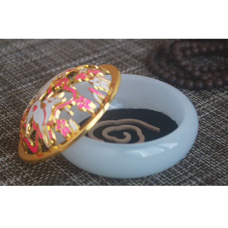 Buddha Stones Neunschwänziger Fuchs Liuli Kristall Heilung Meditation Räuchergefäß