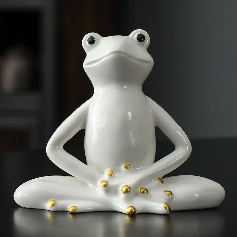 Meditierende Keramik-Zen-Frosch-Statue-Dekoration