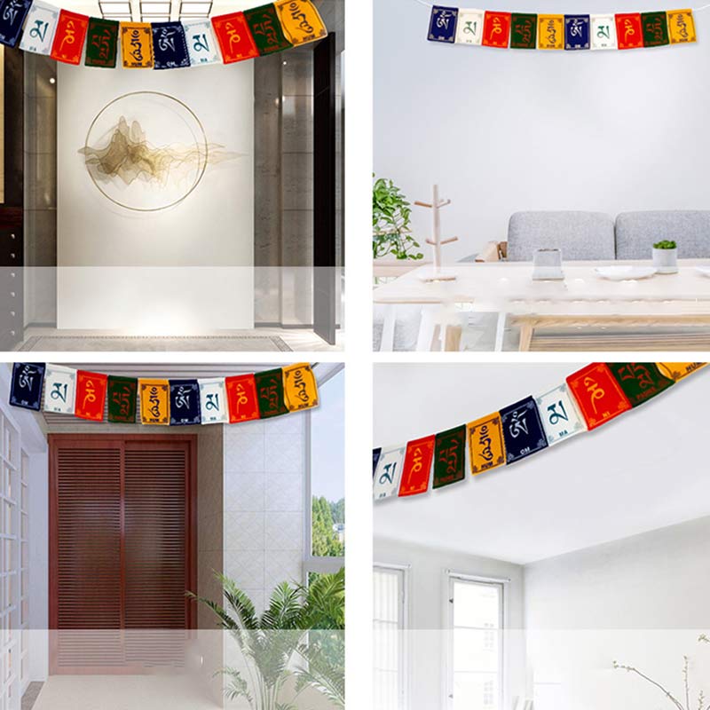 Tibetischer Segen Windpferd Om Mani Padme Hum Outdoor Auto Gebetsfahne Dekoration