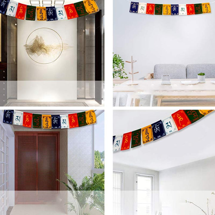 Tibetischer Segen Windpferd Om Mani Padme Hum Outdoor Auto Gebetsfahne Dekoration