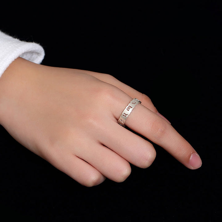 Buddha Stones Tibetischer 925 Sterling Silber Om Mani Padme Hum Peace Hohlring