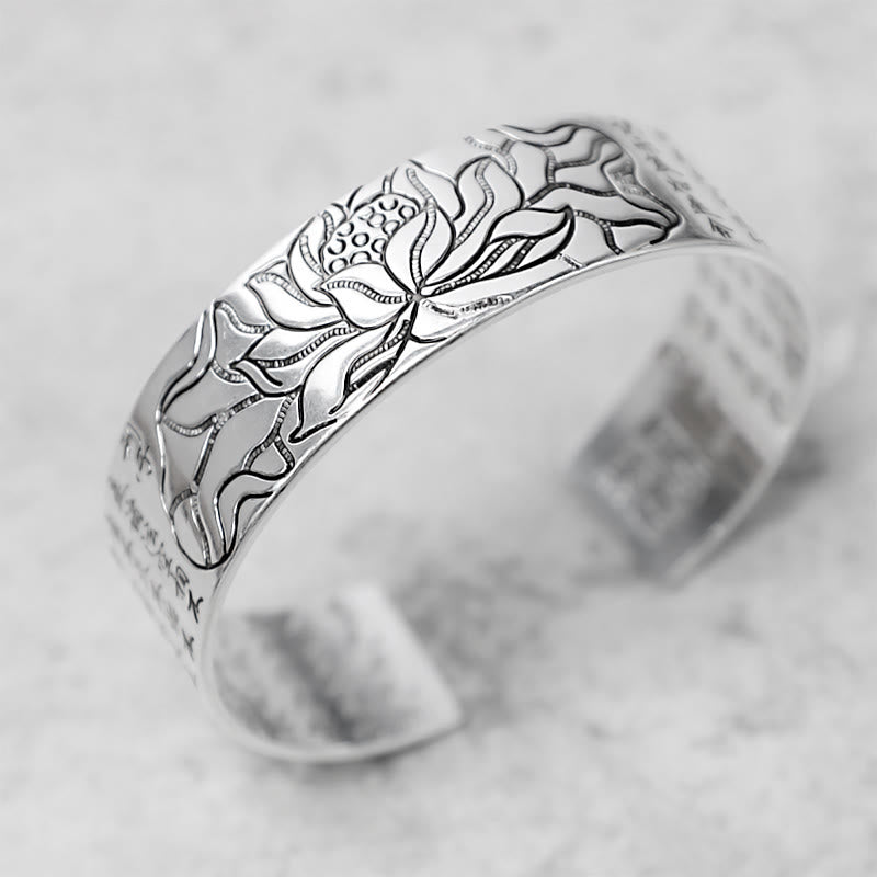 Buddha Stones Tibetisches Lotus-Glücksarmband aus Weiß Kupfer