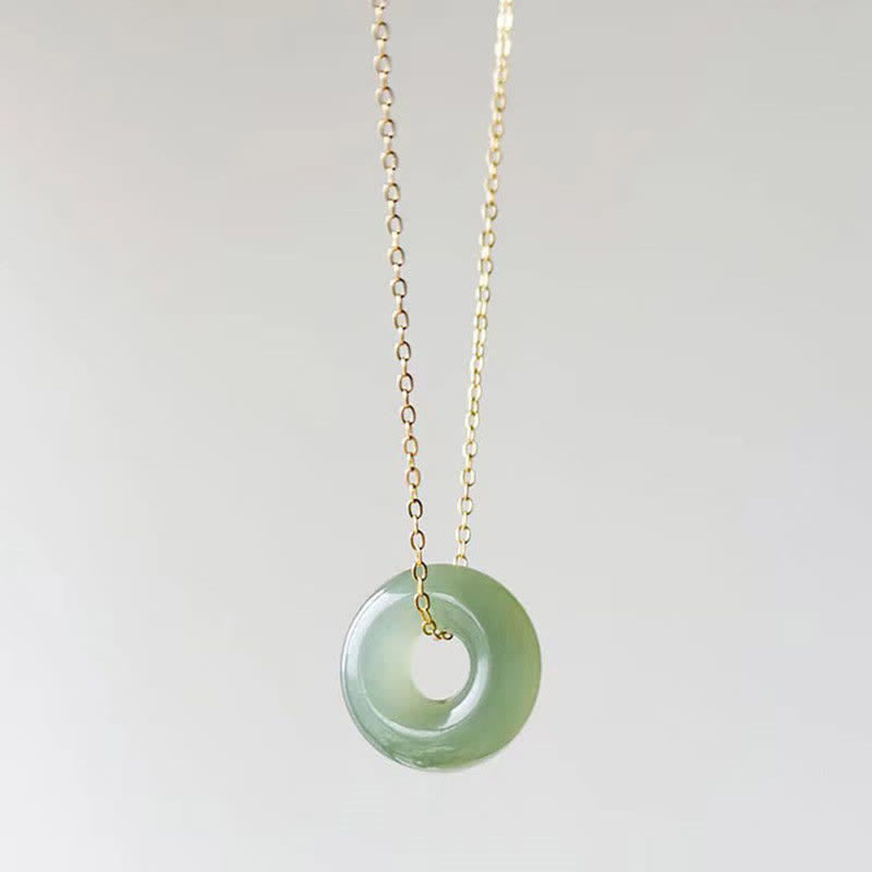 Buddha Stones, Peace-Schnalle, Jade-Überfluss, Kupfer-Halskettenanhänger