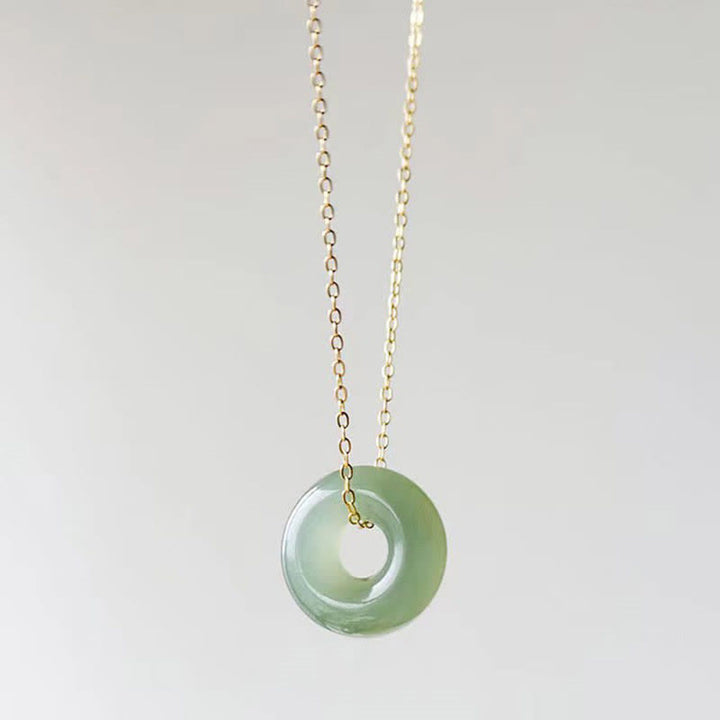 Buddha Stones, Peace-Schnalle, Jade-Überfluss, Kupfer-Halskettenanhänger