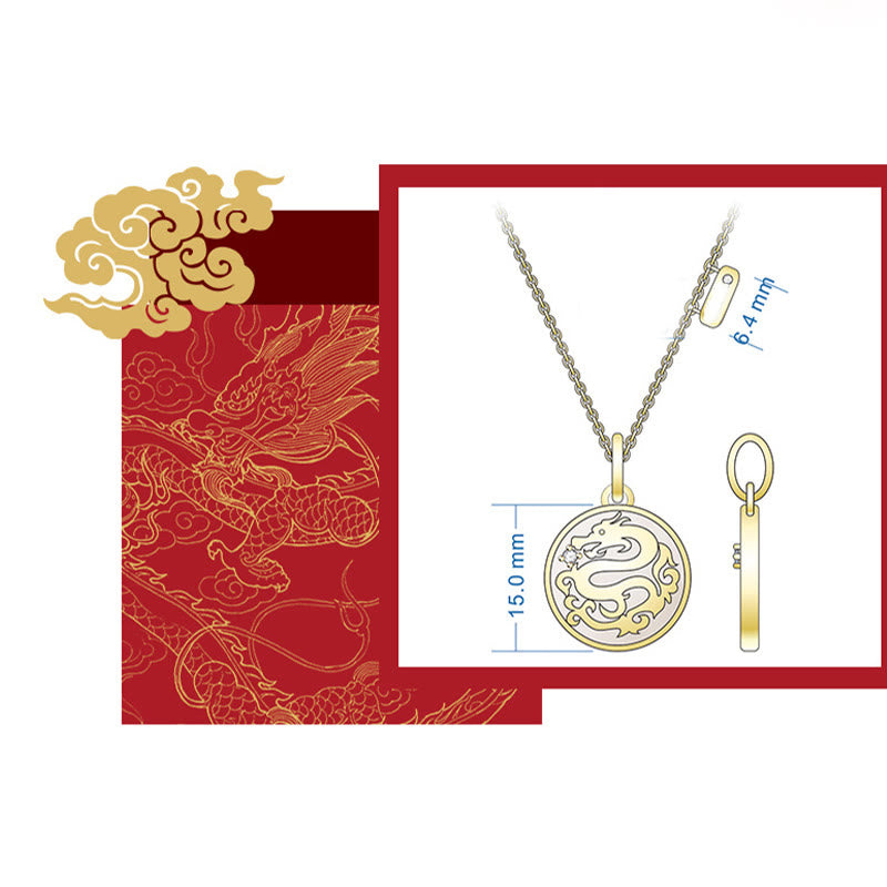 ❗❗❗Ein Blitzverkauf – Buddha Stones 925 Sterling Silber Tridacna Stein Jahr des Drachen Fu Charakter Glück Stärke Halskettenanhänger