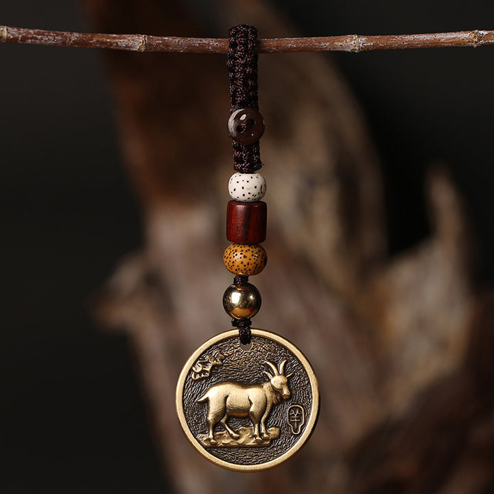 Chinesischer Sternzeichen-Kupfer-Glücks-Schlüsselanhänger als Dekoration