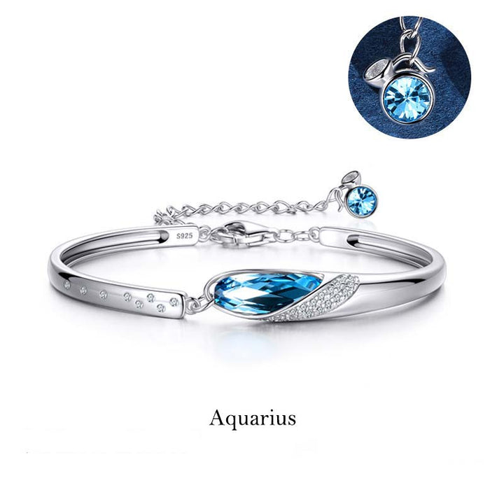 Buddha Stones 925 versilbertes Kupfer 12 Sternzeichen-Charm-Armband