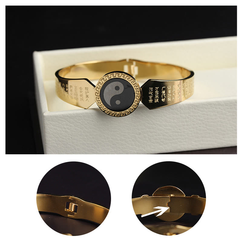 Buddha Stones, Yin Yang, Lotus, Om Mani, Padme Hum, Mantra, Titanstahl, Harmonie-Armband