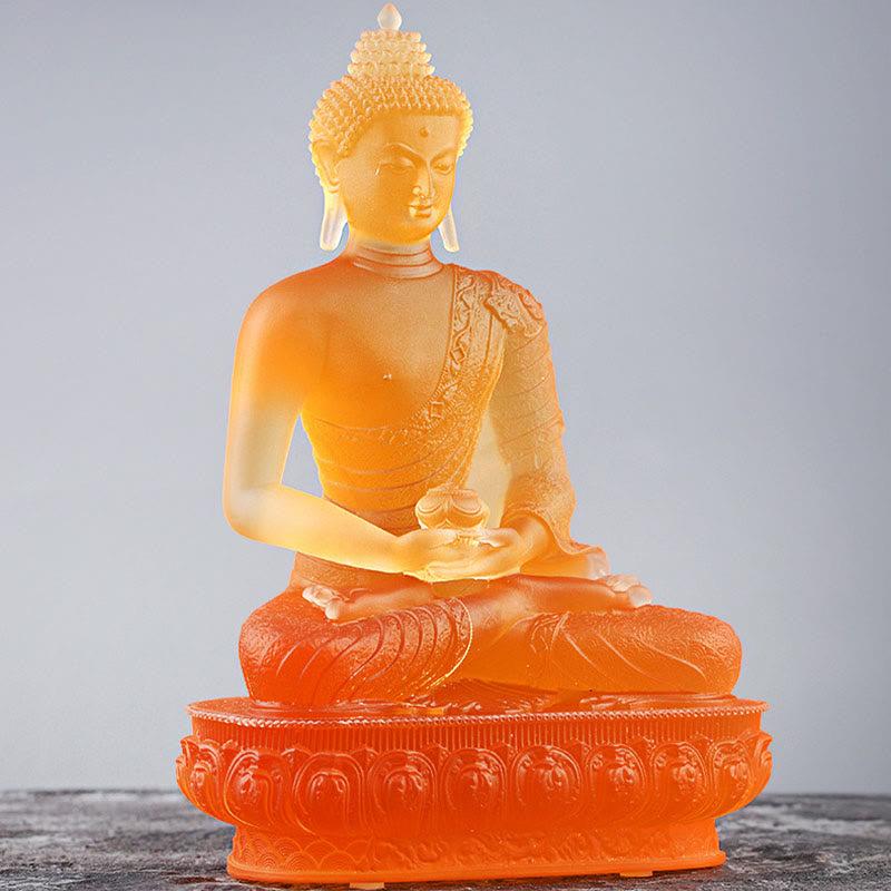 Buddha-Steine Buddha handgefertigte Figur Liuli Kunstwerk Gelassenheitsstatue Heimdekoration