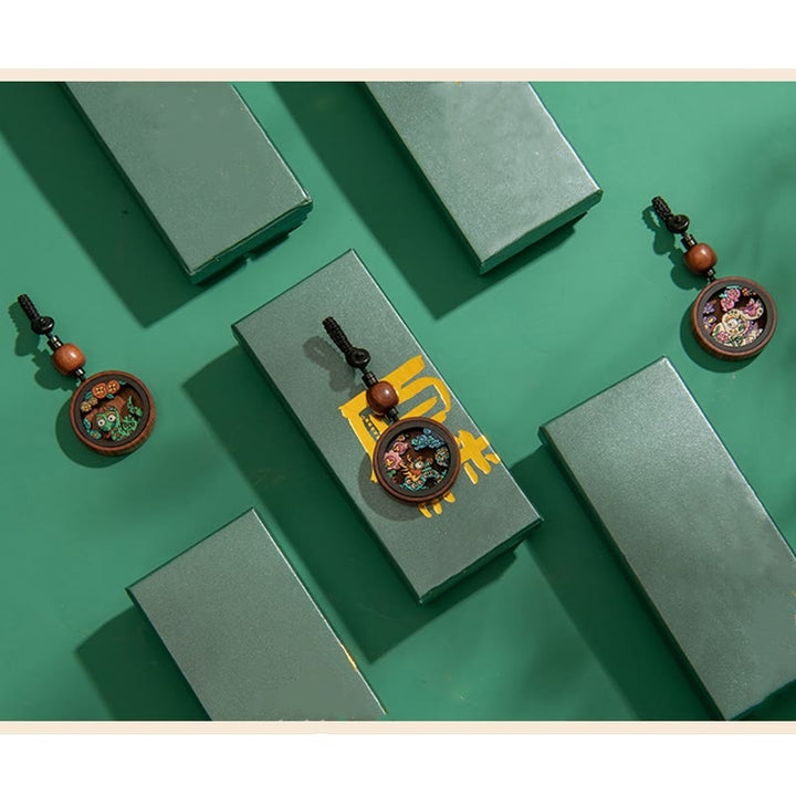 ❗❗❗Ein Flash-Sale – Buddha Stones, Jahr des Drachen, handbemalter chinesischer Sternzeichen-Schlüsselanhänger aus Palisander, geschnitzt, ruhig