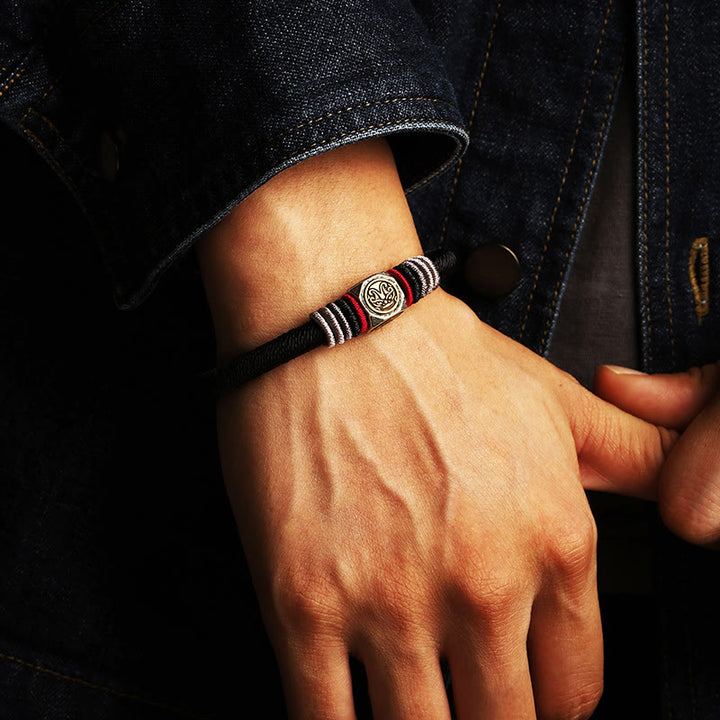 Buddha Stones 925 Sterling Silber Perfect Knot King Kong Knot Faith Strength Armband