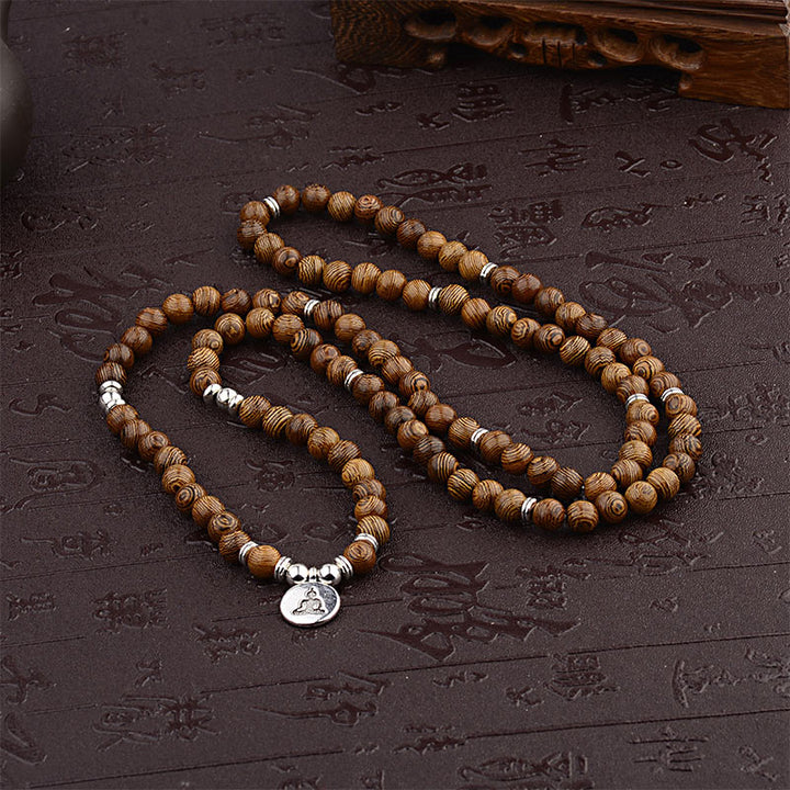 Buddha Stones, tibetisches Blitzschlag-Holzarmband, Lotus-Buddha-Mala