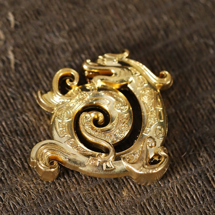 Buddha Stones Mini Auspicious Dragon Pattern Meditation Zinklegierung Kleiner Räucherstäbchenbrenner