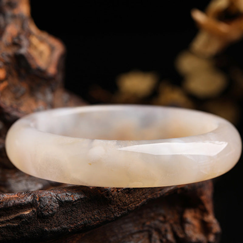 Natürlicher Sakura-Achat-Friedensarmband-Armreif