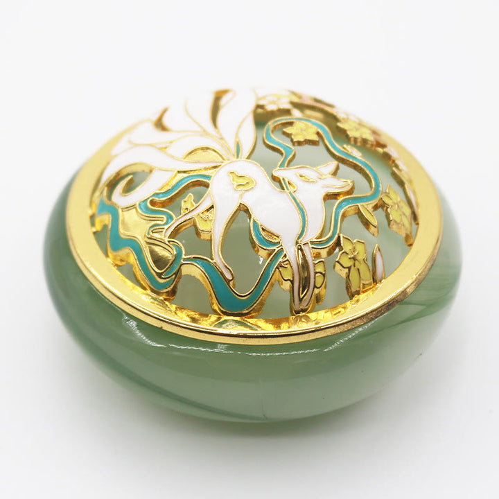 Buddha Stones Neunschwänziger Fuchs Liuli Kristall Heilung Meditation Räuchergefäß