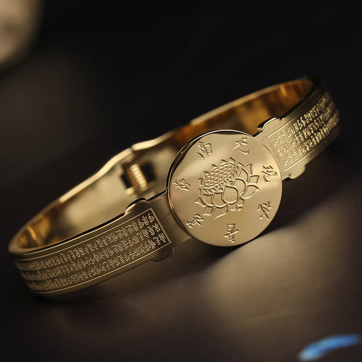 Buddha Stones, Yin Yang, Lotus, Om Mani, Padme Hum, Mantra, Titanstahl, Harmonie-Armband