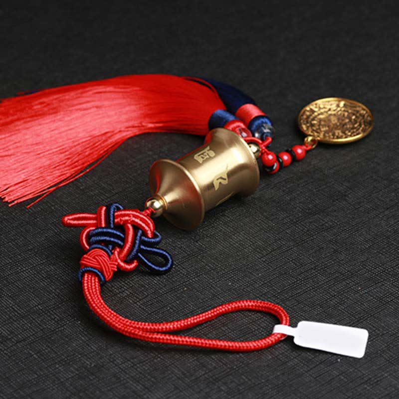 Buddha Stones Tibet Om Mani Padme Hum Gebetsmühle Neun Palast Acht Trigramme Kupfer Auto-Hängedekoration