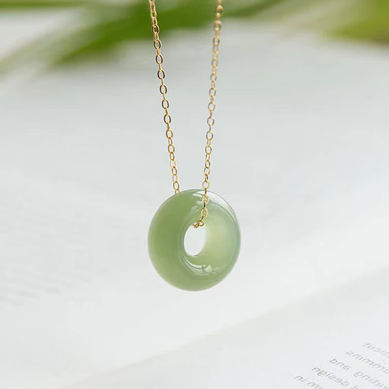 Buddha Stones, Peace-Schnalle, Jade-Überfluss, Kupfer-Halskettenanhänger