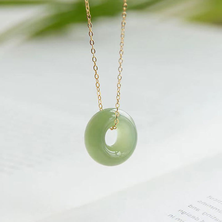 Buddha Stones, Peace-Schnalle, Jade-Überfluss, Kupfer-Halskettenanhänger