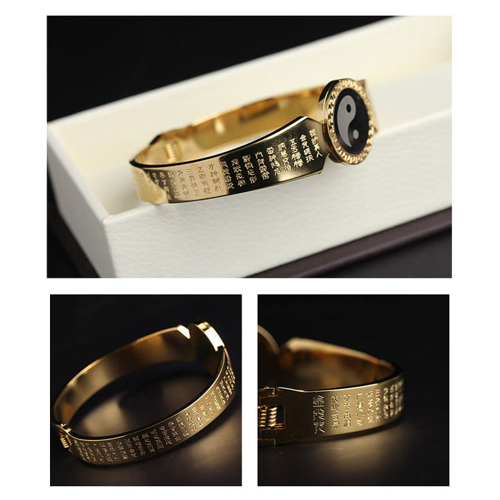 Buddha Stones, Yin Yang, Lotus, Om Mani, Padme Hum, Mantra, Titanstahl, Harmonie-Armband