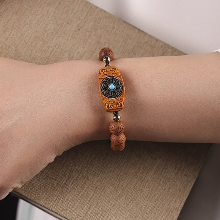 Buddha Stones, grünes Sandelholz, Ebenholz, Sandelholz, Om Mani Padme Hum, beruhigendes Armband