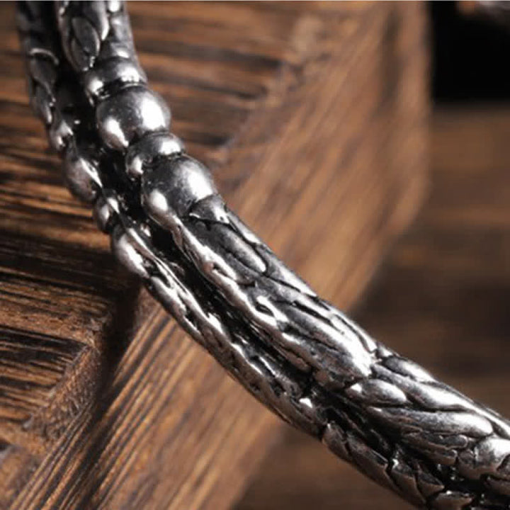 Blumen-Drachenmuster-Gravur-Balance-Manschettenarmband-Armreif