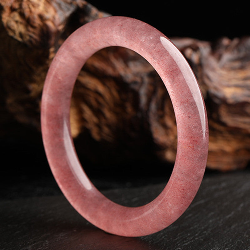 Buddha Stones Natürlicher Erdbeerquarz Love Healing Armband Armreif