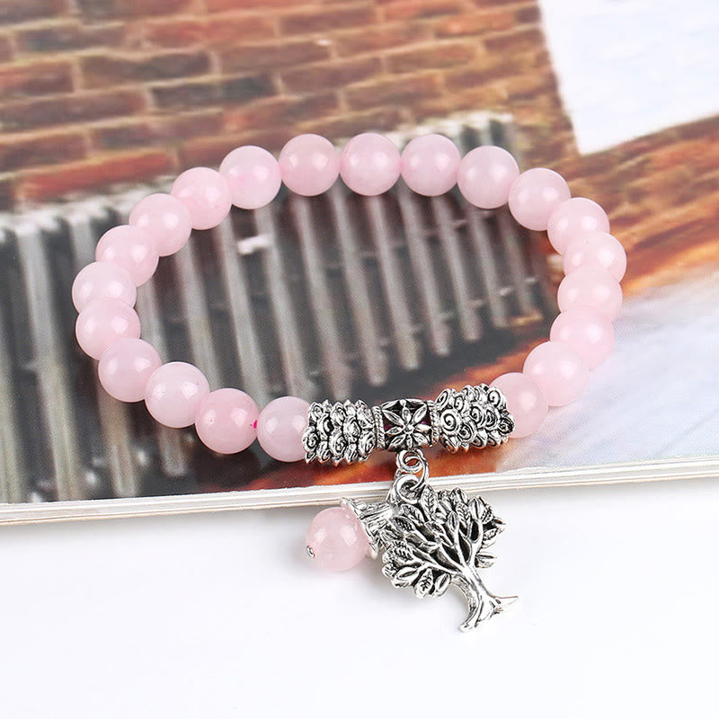 Buddha Stones, natürlicher Edelstein, Baum des Lebens, Glücksbringer, Stretch-Armband