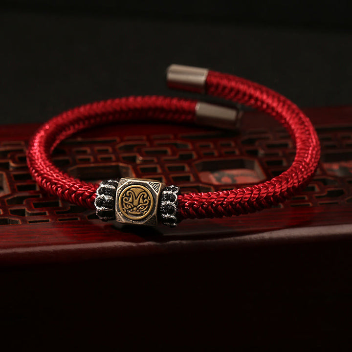 Buddha Stones 925 Sterling Silber Perfect Knot King Kong Knot Faith Strength Armband